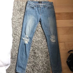 D-ID denim blue skinny jeans size 27 with rips